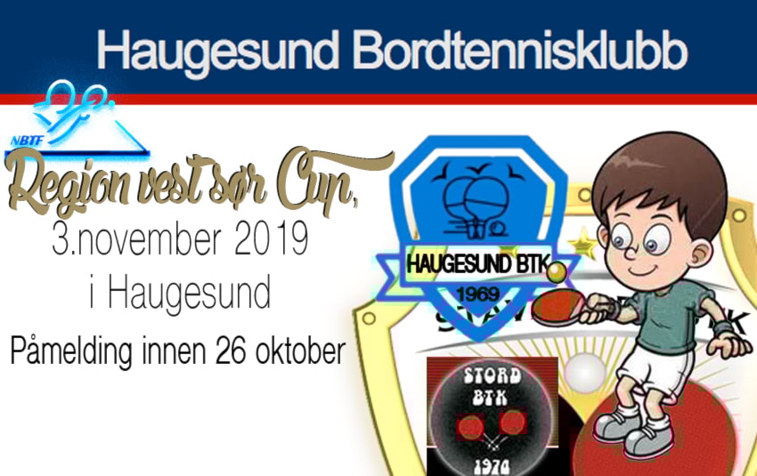 Invitasjon til Region vest sør Cup 2019 i Haugesund